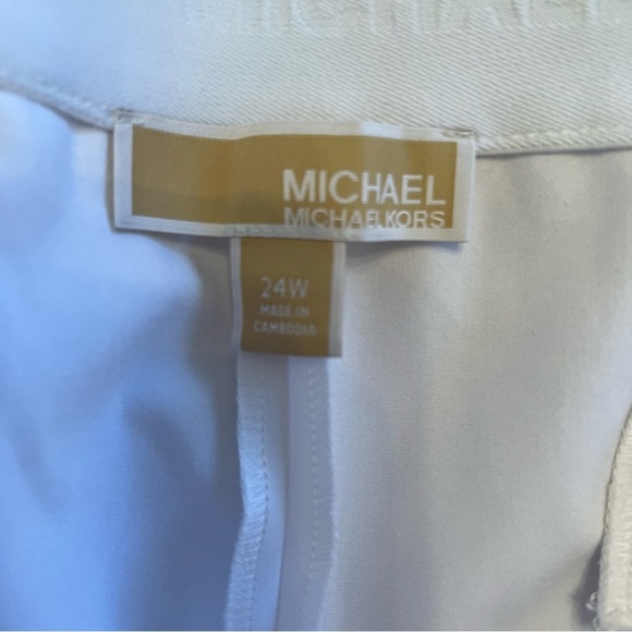 Michael Kors White Plus Size Stretch Straight Leg Slit Hem Sz 24W-NWT - Picture 7 of 8